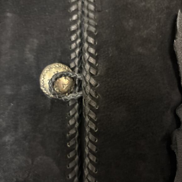 Echo Mountain Vintage Western Suede Fringe & Beaded Jacket Made in Mexico M40 - Picture 4 of 16